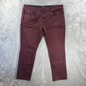 BENJAMIN BLACK Slim Fit Jeans Men's Size 42x32 Red Burgundy Denim Pants